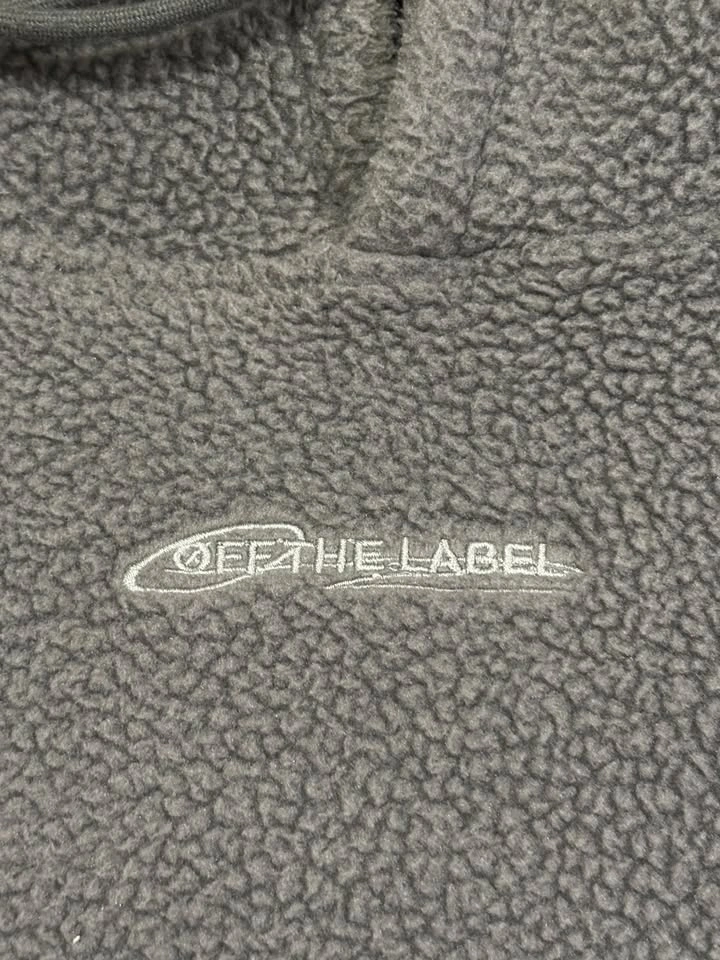 Off The Label Oversized Grey Fleece Hoodie - photo 3