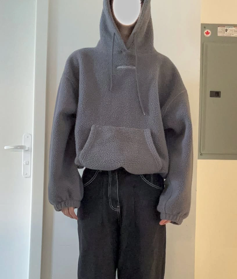 Off The Label Oversized Grey Fleece Hoodie - photo 4
