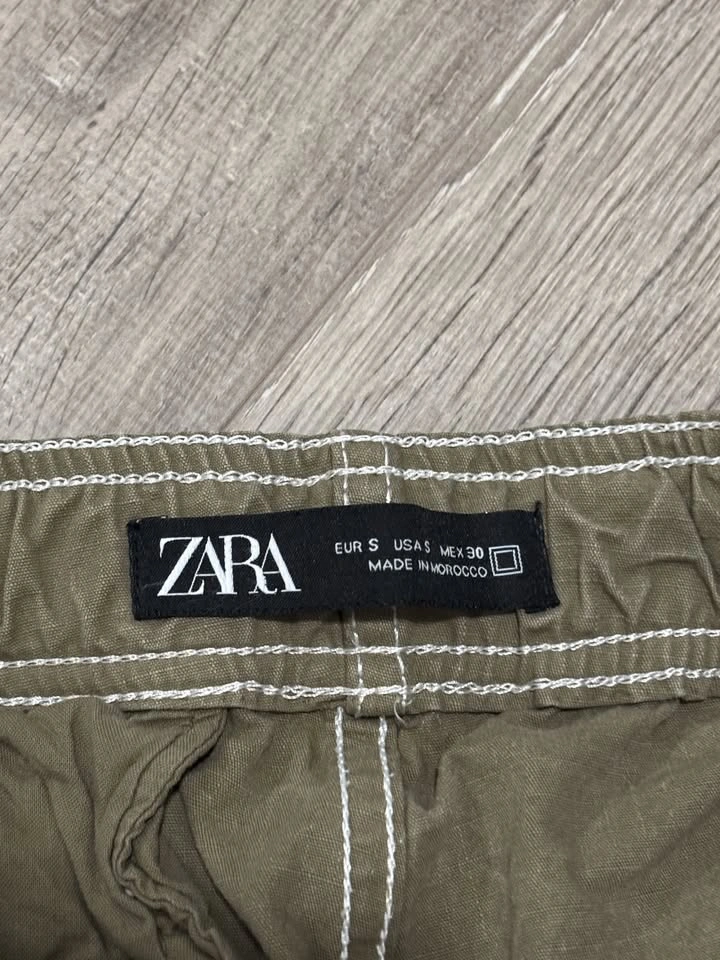 Zara Olive Green Cargo Pants - photo 4