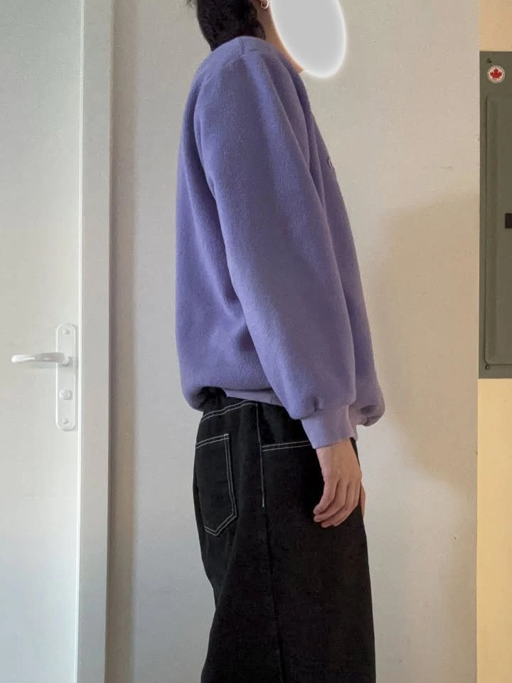 TopTen Korean Oversized Purple Fleece Sweater - photo 5