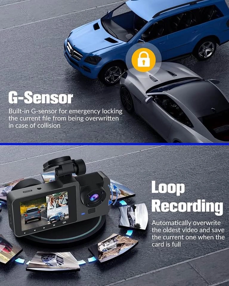 4K Dash Camera for Cars Front and Rear with 32GB Card - photo 4