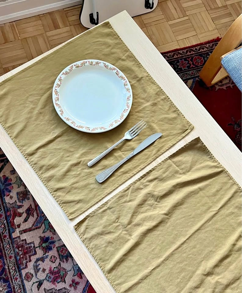 6 pieces Olive green perfect fabric table placements