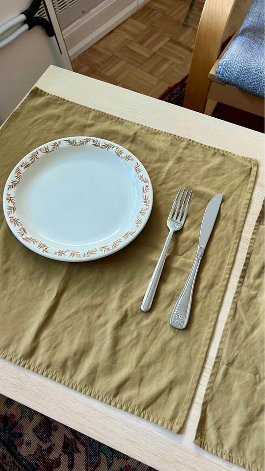 6 pieces Olive green perfect fabric table placements - photo 2