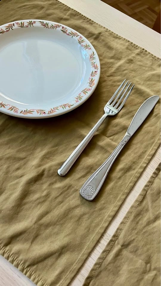 6 pieces Olive green perfect fabric table placements - photo 4