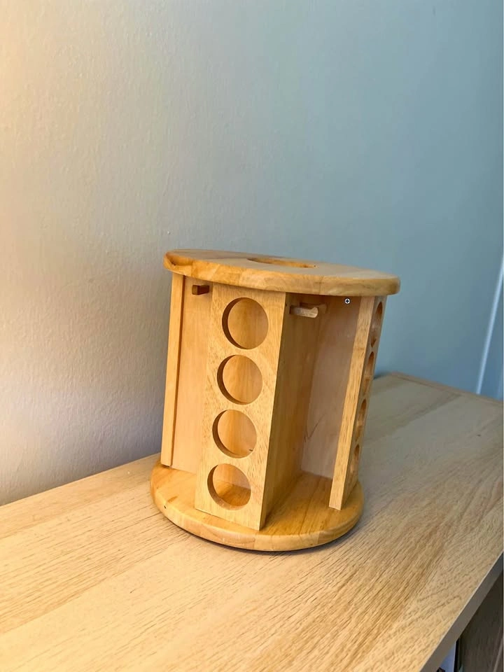 Wooden Rotating Spice Rack vintage style real wood