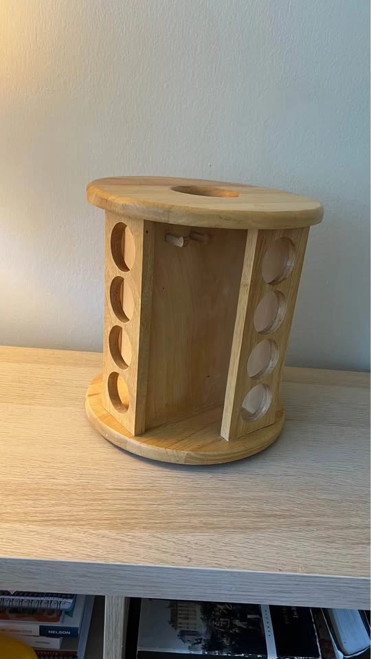 Wooden Rotating Spice Rack vintage style real wood - photo 2