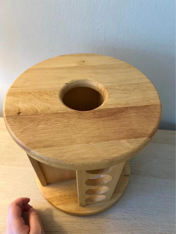 Wooden Rotating Spice Rack vintage style real wood - photo 4