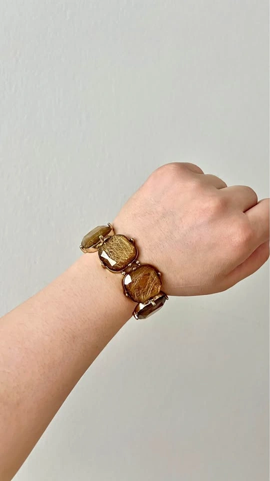 Vintage TAN Fiber String Bracelet Retro Mid-Century Modern