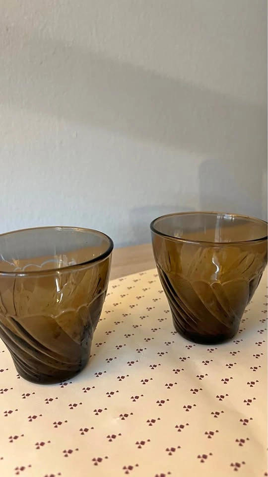 Two Vereco French Smoked Glasses