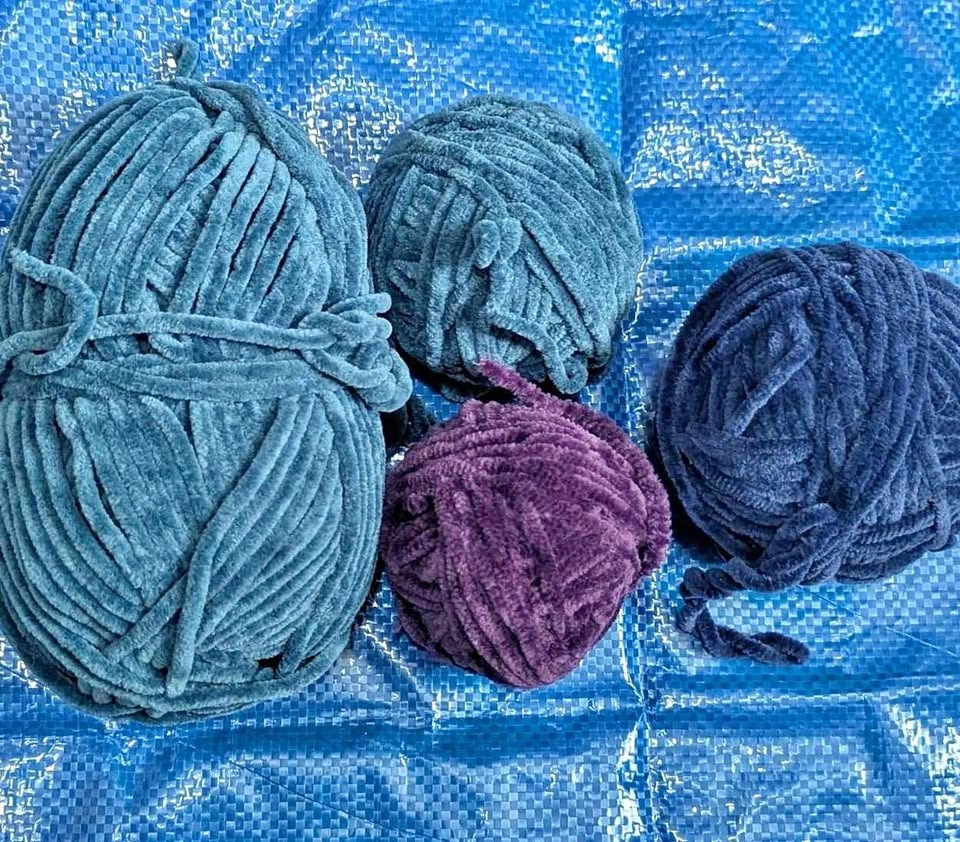 Assorted Chenille Velvet Yarn Lot