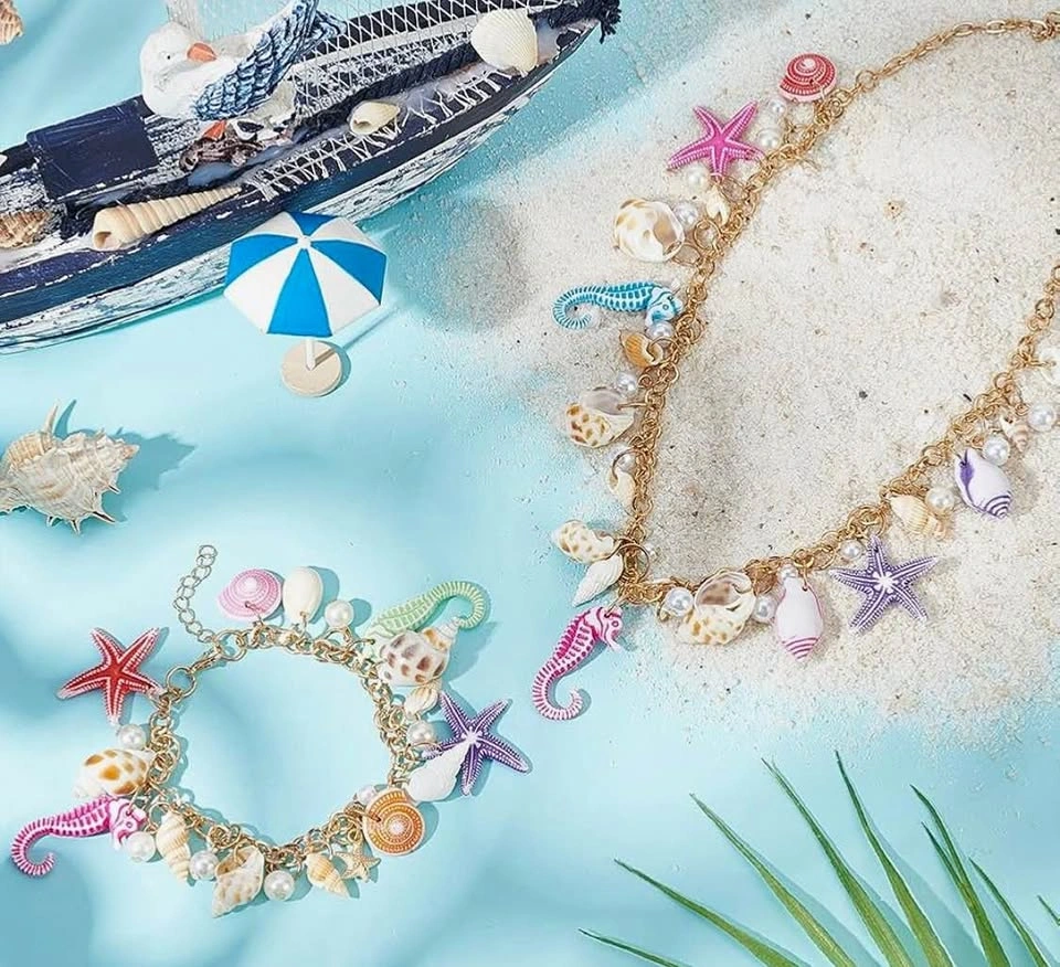 🌊 Beach Seashell Bracelet & Necklace Set – $25