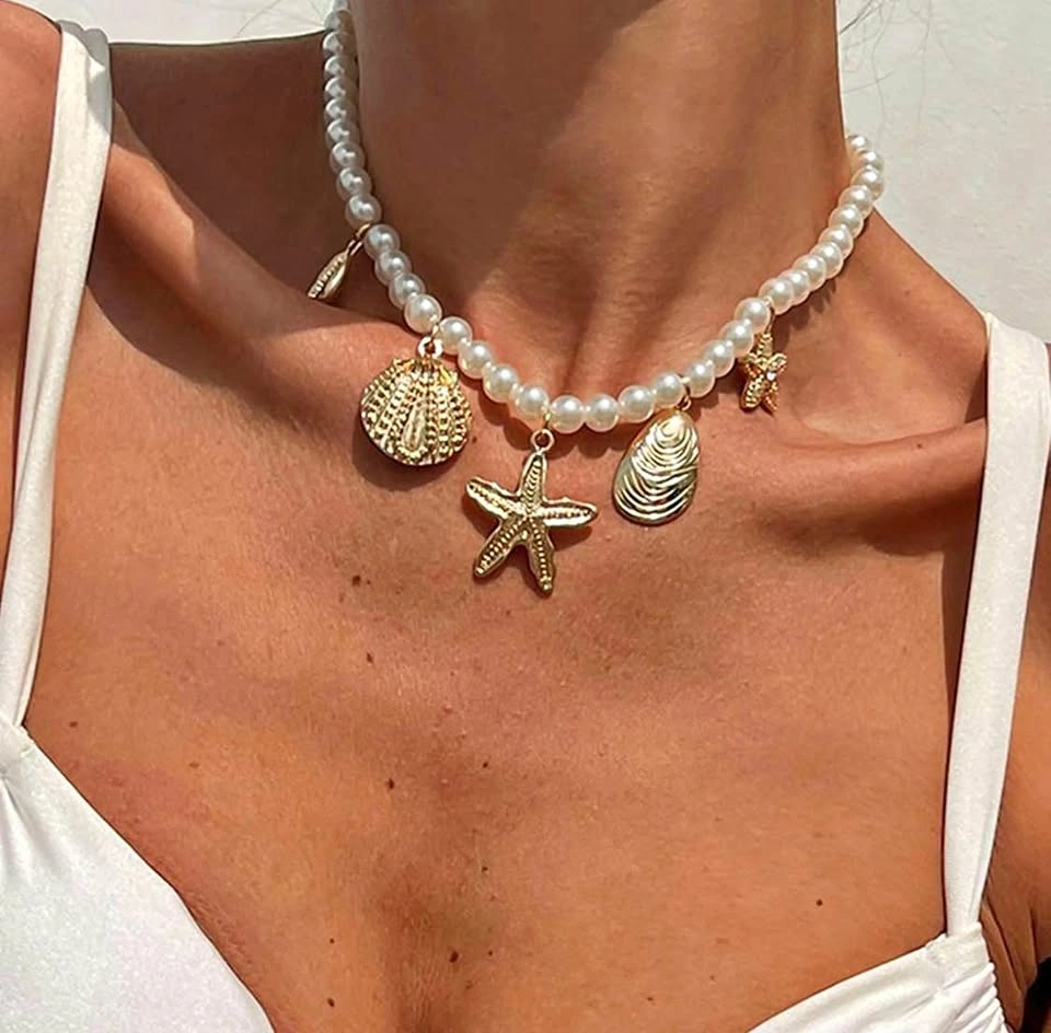 Pearl Ocean Charm Necklace – Blessed Vibe Strings