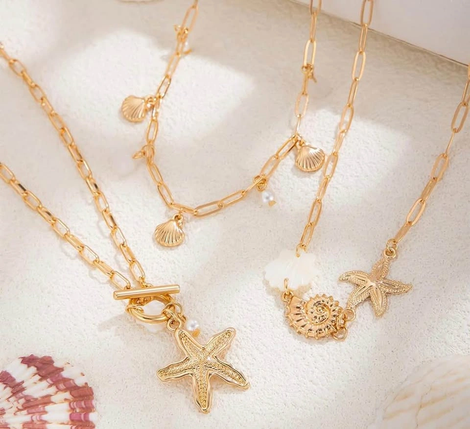 Ocean Charm Layered Necklace – Blessed Vibe Strings - photo 3