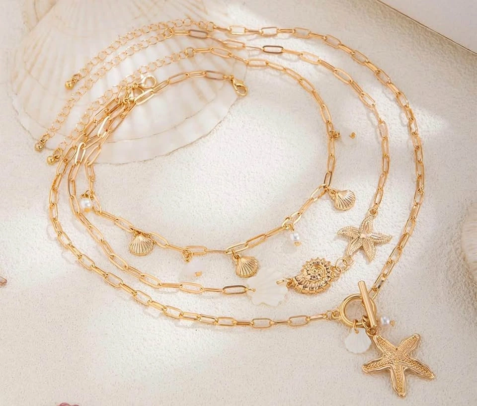 Ocean Charm Layered Necklace – Blessed Vibe Strings - photo 4