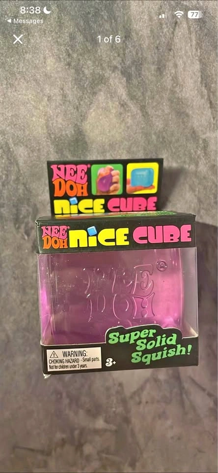 NEW NeeDoh Nice Cube Squishy Stress Toy – Blue, Pink & Red