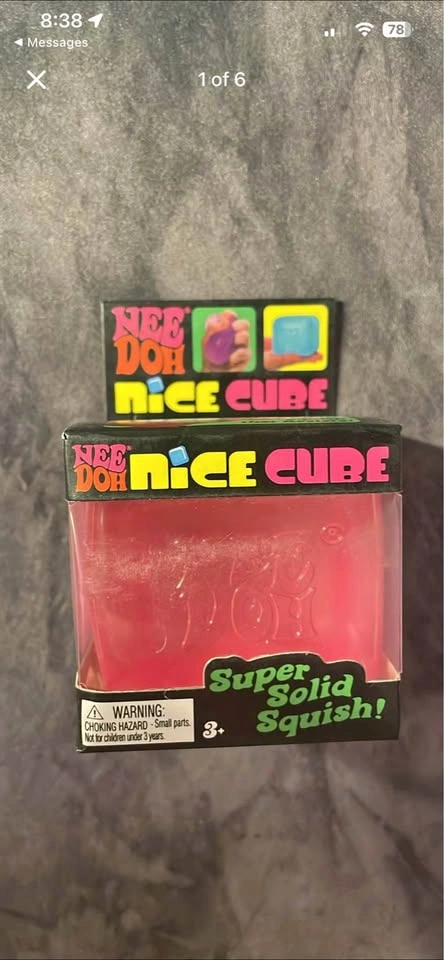 NEW NeeDoh Nice Cube Squishy Stress Toy – Blue, Pink & Red - photo 2