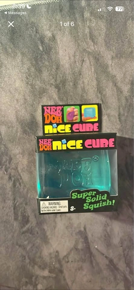 NEW NeeDoh Nice Cube Squishy Stress Toy – Blue, Pink & Red - photo 3