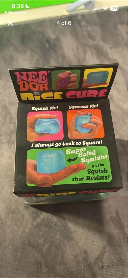NEW NeeDoh Nice Cube Squishy Stress Toy – Blue, Pink & Red - photo 4