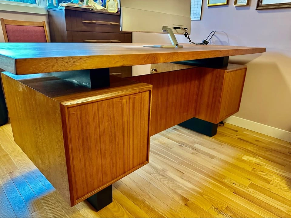 Mid Century Modern Teak Executive Desk - photo 2