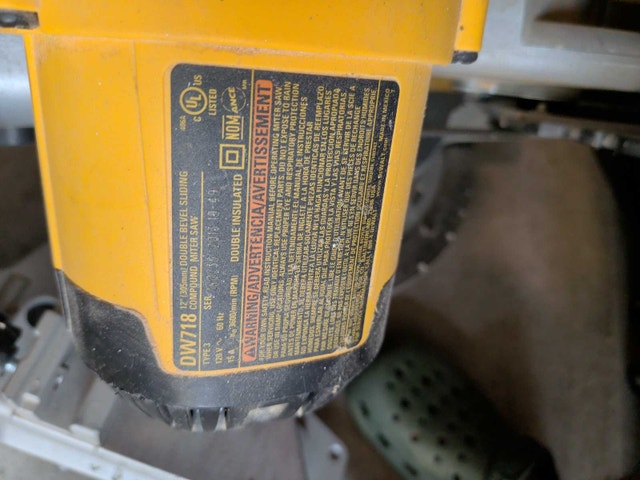 DeWalt DW718 12-inch Compound Miter Saw and Ryobi Stand - photo 2