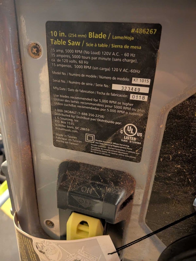 Kobalt 10 in. Table Saw - photo 3