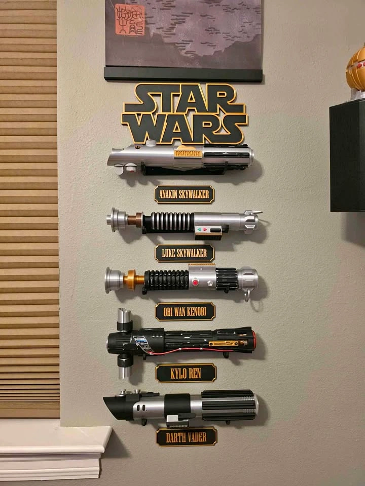 Star Wars lightsabers decor collector display