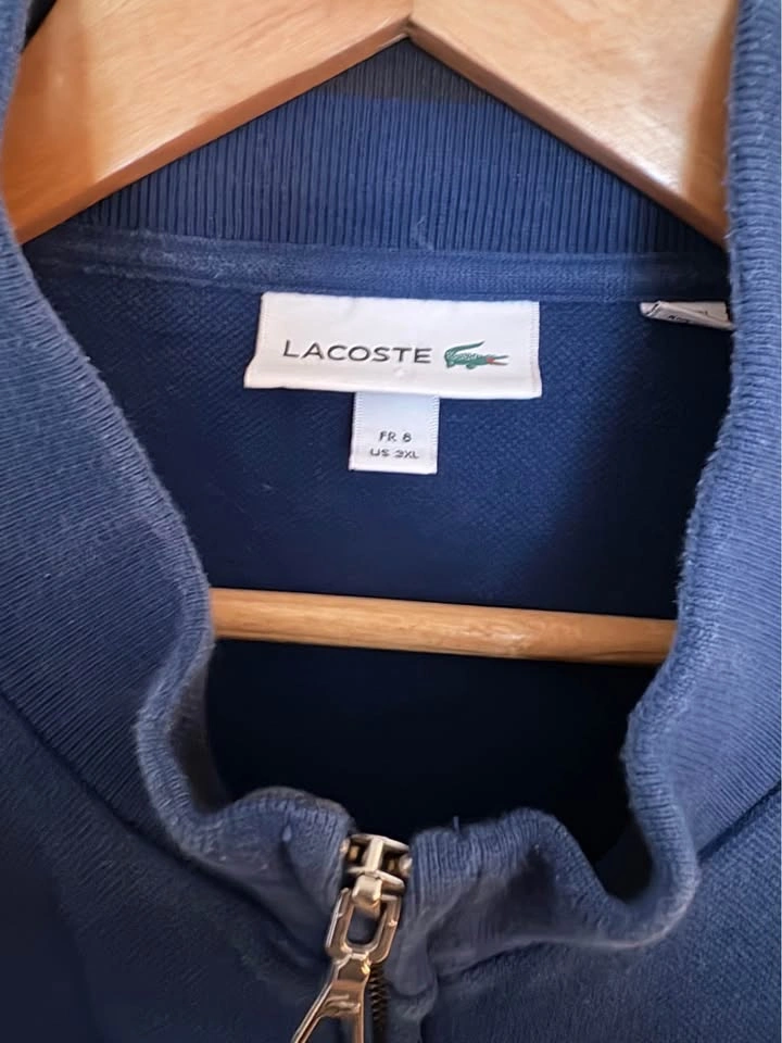 Vintage Lacoste Full-Zip Piqué Track Jacket - Navy Blue - 2XL - photo 3