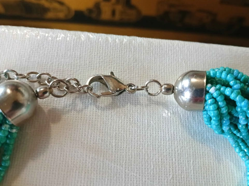Turquoise Multi-Strand Beaded Statement Necklace – Jamaica - photo 3