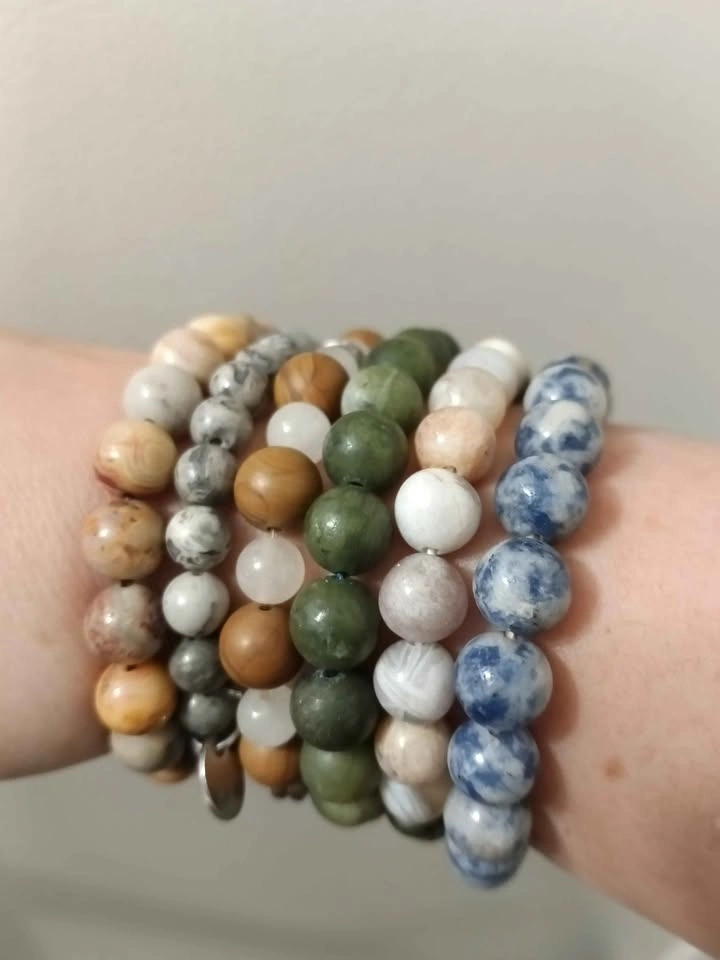 Set of 7 Mixed Beaded Stretch Bracelets Boho Stack - photo 2