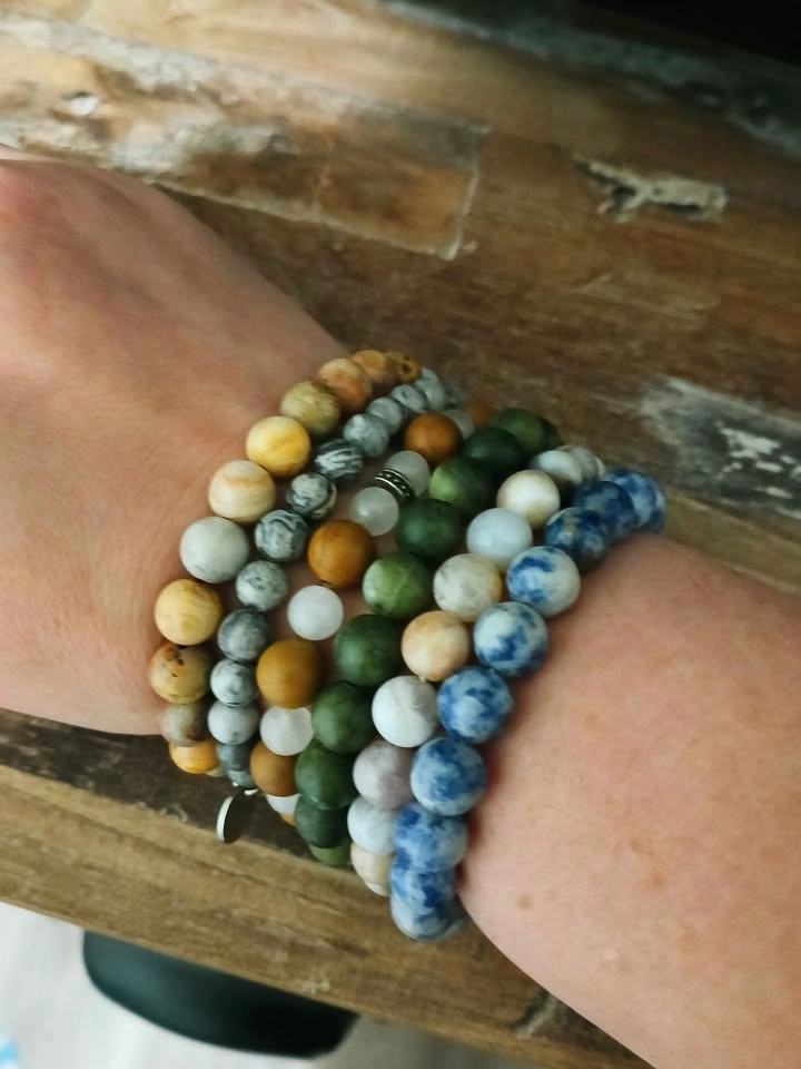 Set of 7 Mixed Beaded Stretch Bracelets Boho Stack - photo 3