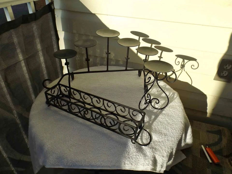 3-Piece Black Wrought Iron Candle Holder Bundle