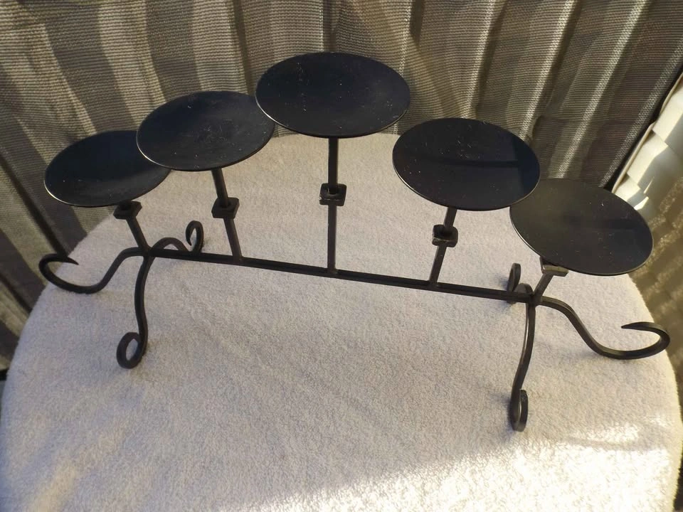 3-Piece Black Wrought Iron Candle Holder Bundle - photo 2