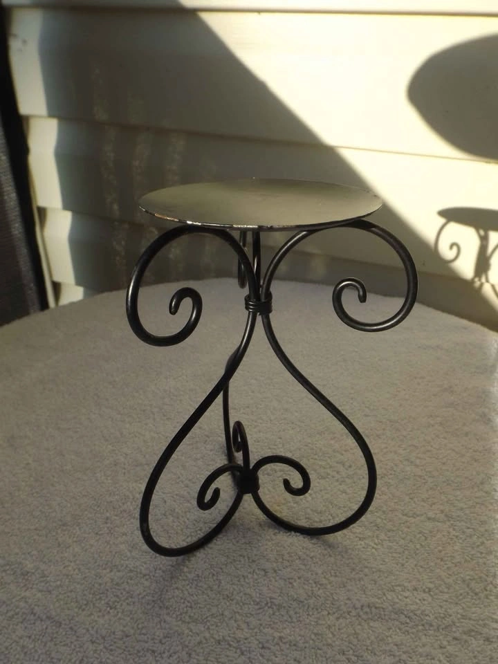3-Piece Black Wrought Iron Candle Holder Bundle - photo 4