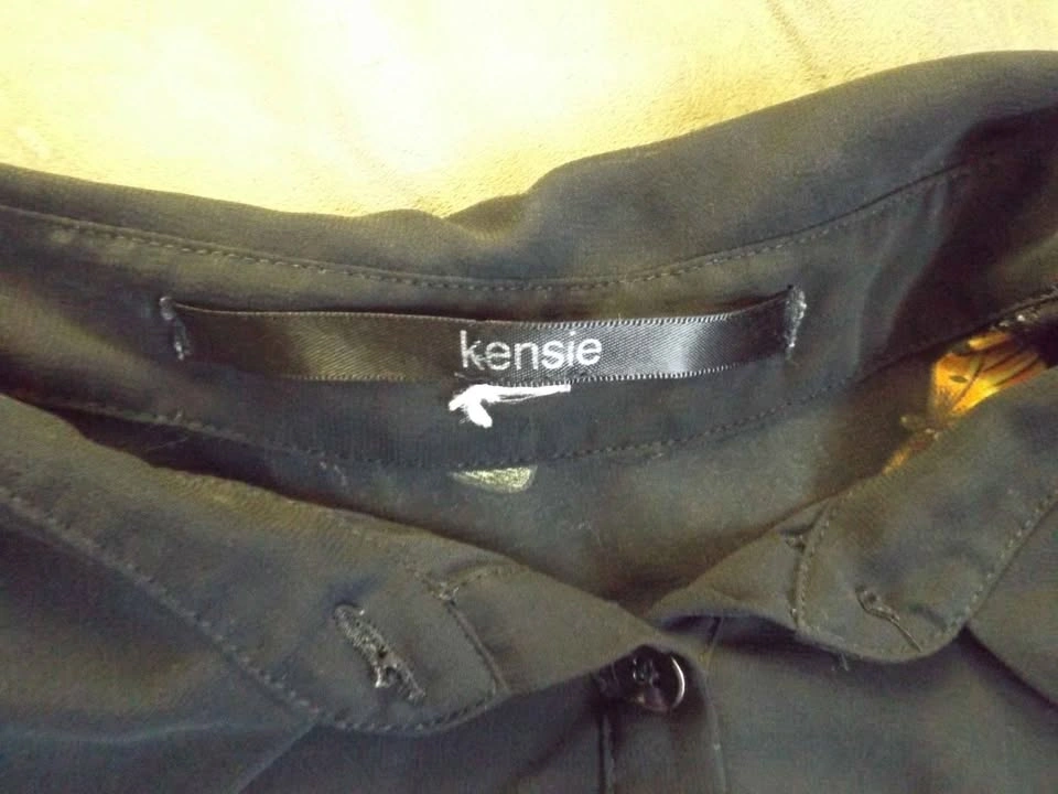 Kensie Sheer Black Butterfly Sleeveless Button-Up Top – Est. Sma - photo 2