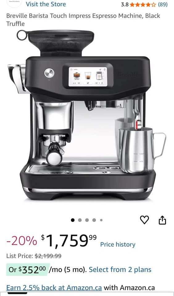 NEW Breville Barista Touch Impress Espresso Machine (Black Truff - photo 5