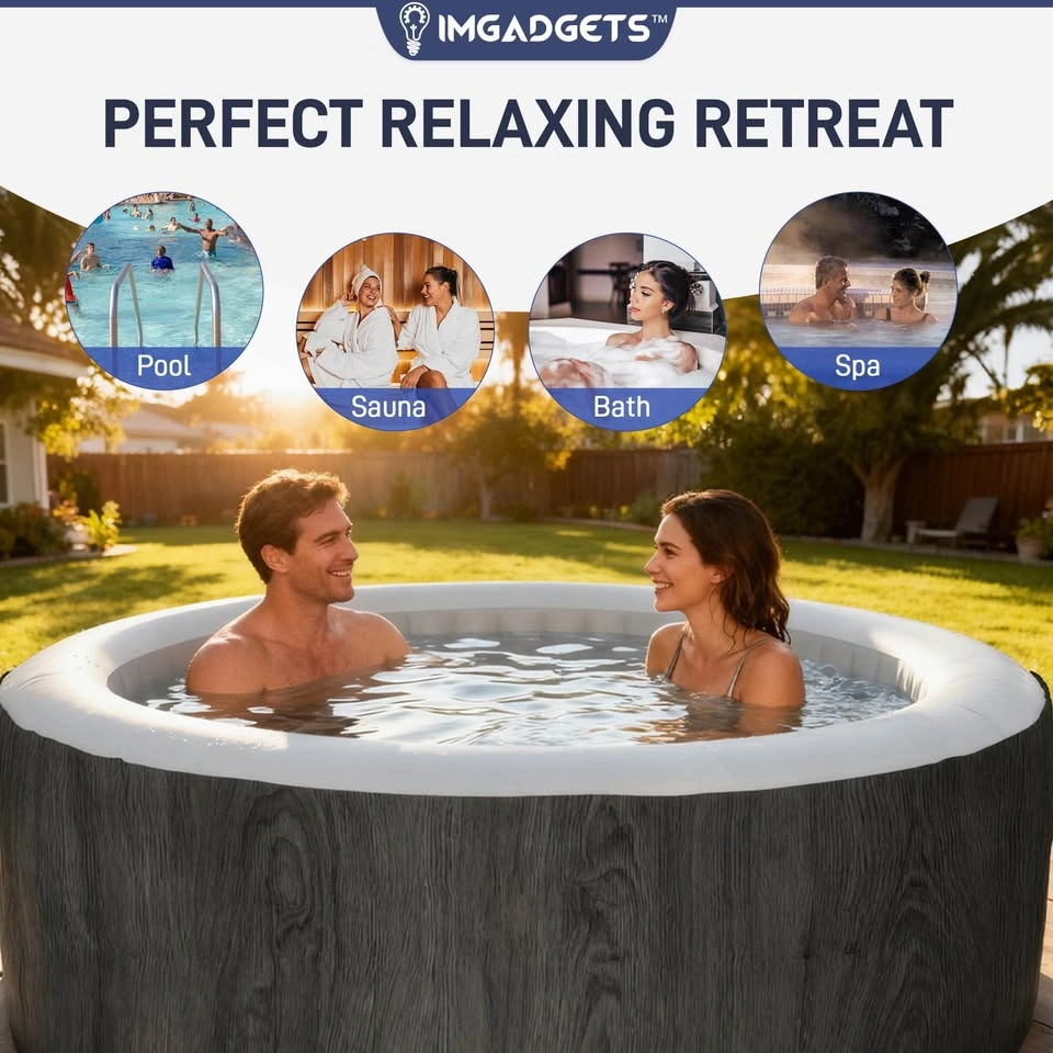 Avenli London Inflatable Hot Tub & Spa | 3-Person Outdoor Bubble - photo 3