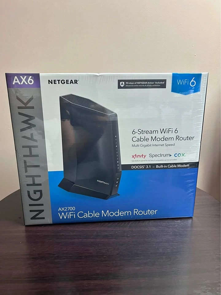 Nighthawk AX2700 WiFi 6 AX6 Router Cable Modem CAX30 New.