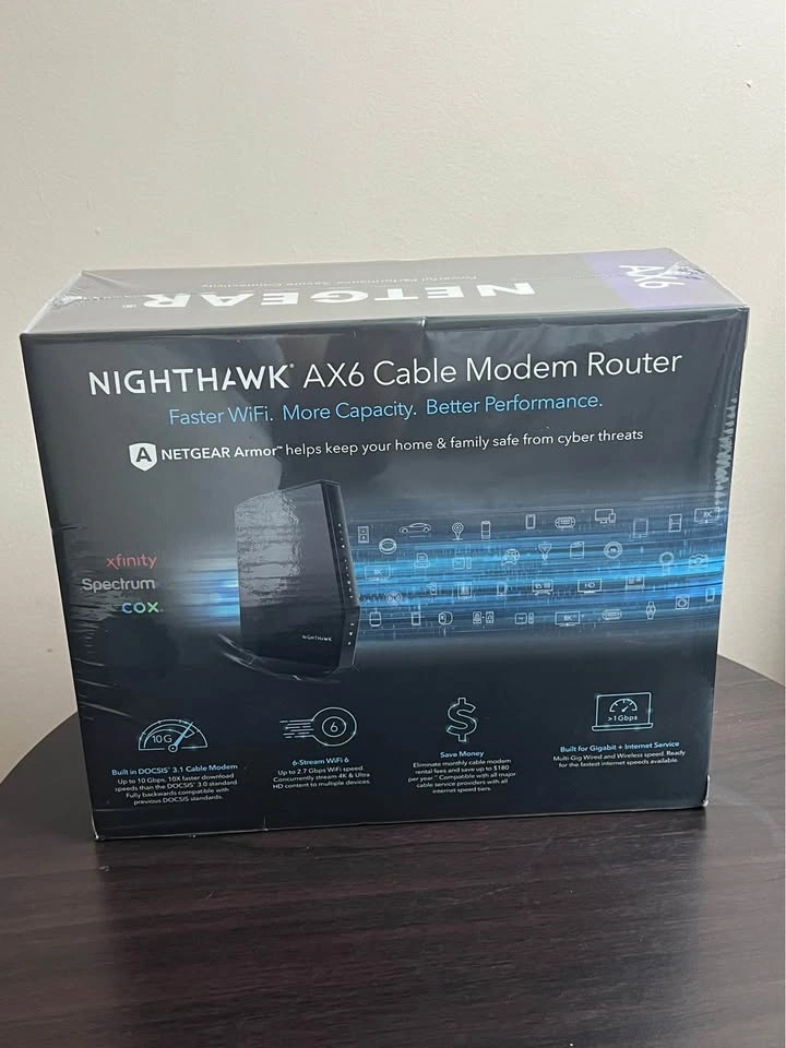 Nighthawk AX2700 WiFi 6 AX6 Router Cable Modem CAX30 New. - photo 2