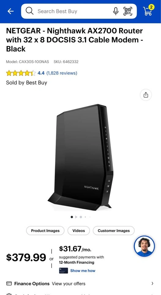Nighthawk AX2700 WiFi 6 AX6 Router Cable Modem CAX30 New. - photo 4