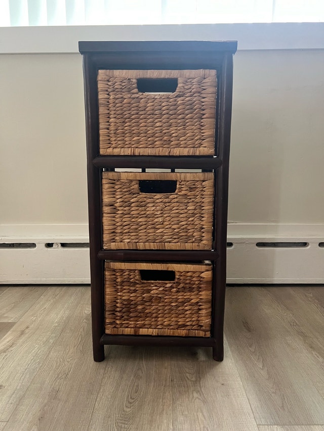 3 drawer wicker storage cabinet - photo 2