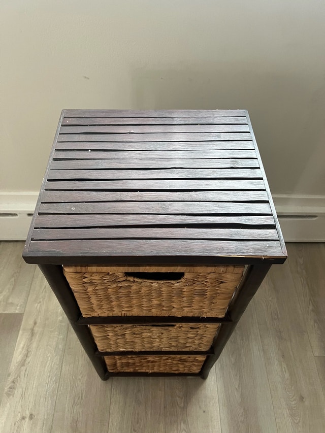 3 drawer wicker storage cabinet - photo 3