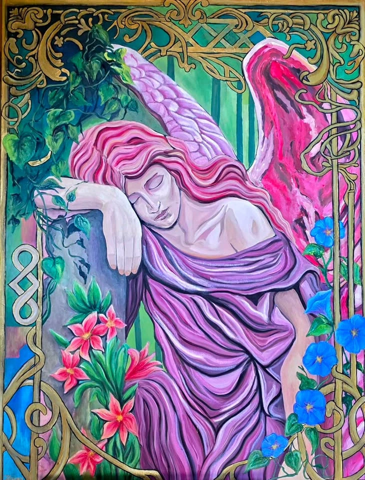 ACRYLIC PAINTING ANGEL ROMANTIC - photo 2