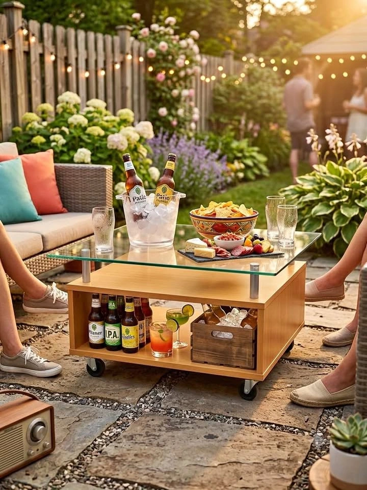 Indoor / outdoor glass top coffee table ⚽️