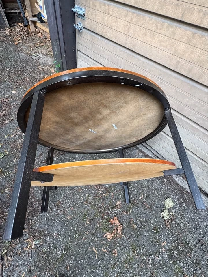 Round Wood and Metal Coffee Table ⚽️ - photo 4