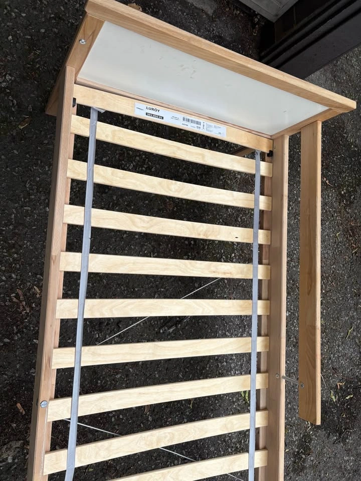 IKEA Single Wood Bed Frame with Headboard, Footboard, and slats - photo 2