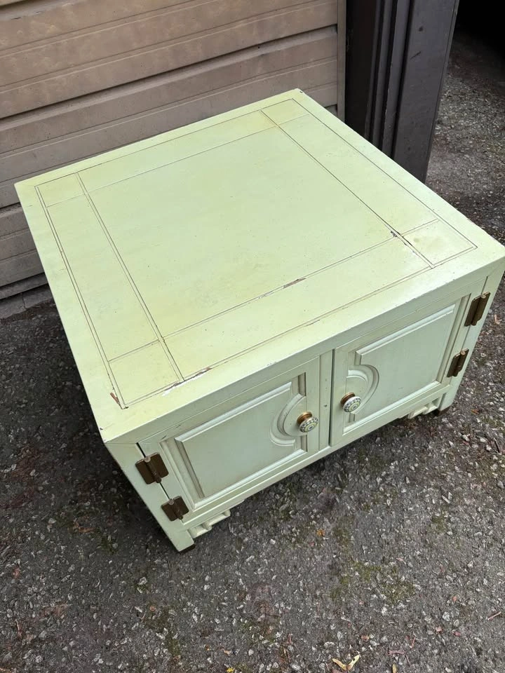 Vintage Chinoiserie Green Table With Cabinet ⚽️ - photo 2