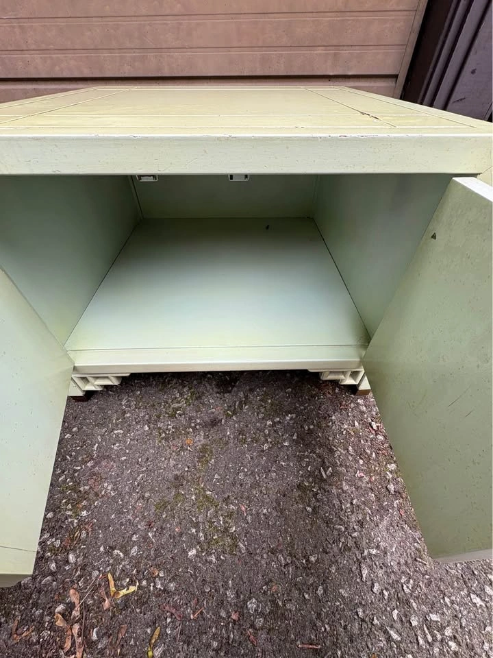 Vintage Chinoiserie Green Table With Cabinet ⚽️ - photo 4