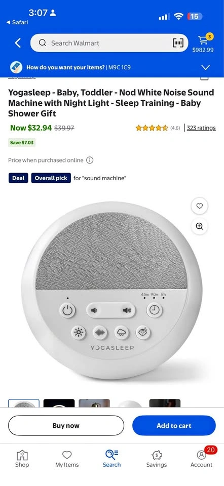 Yogasleep Nod Sound Machine with free Baby Essentials Bundle