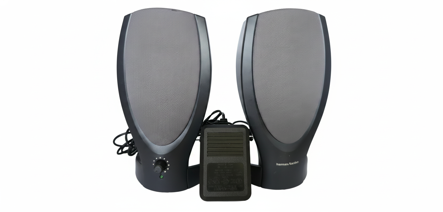 Harman Kardon HK206 Computer Speakers with AC Adapter Black
