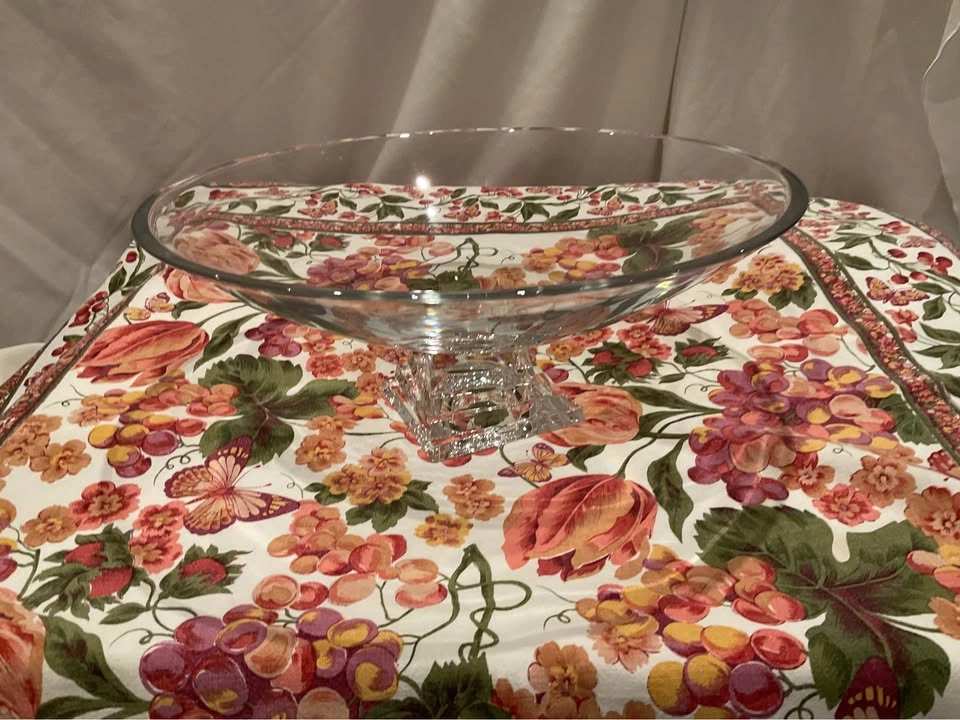 Crystal Bowl JG Durand Stacked Square Base Bowl Vintage 1990s - photo 2